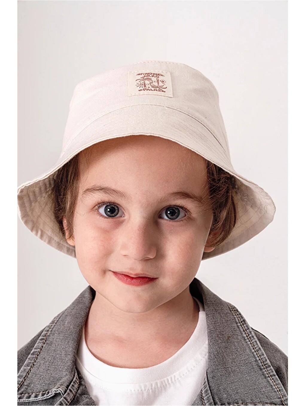 Bej Unisex Çocuk Gabardin Balıkçı Şapka 2001-4