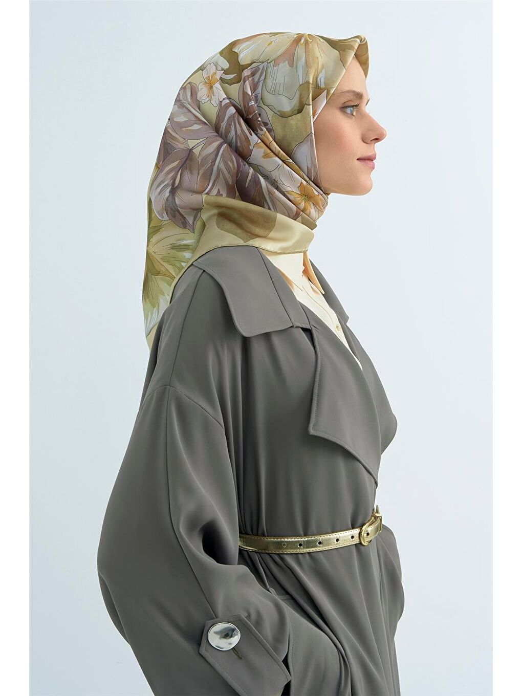 Yeşil Saf İpek Twill Eşarp 9529D 32-1