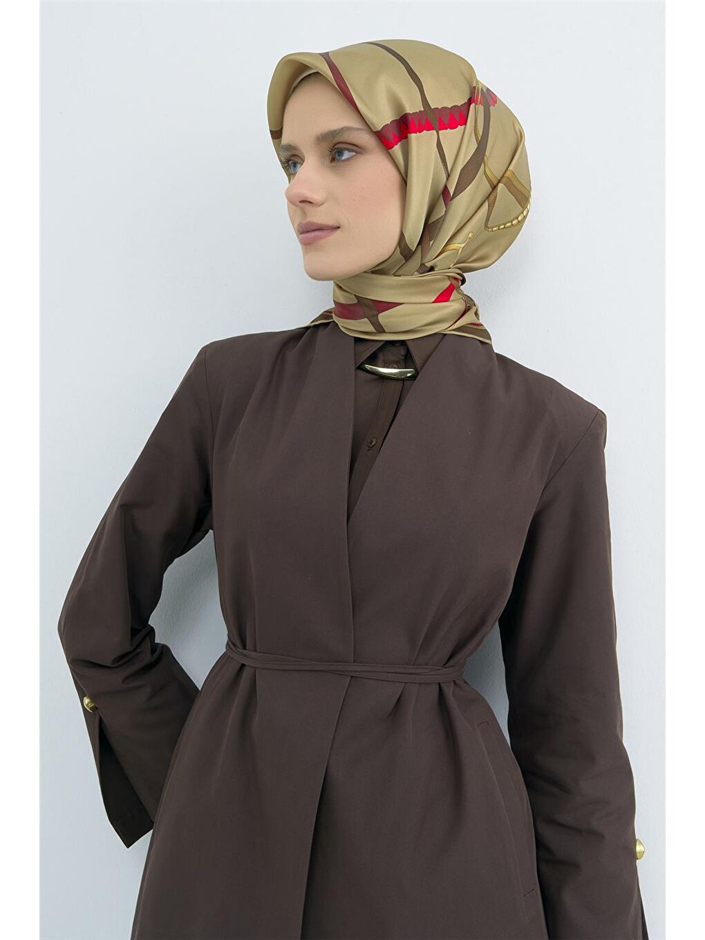 Yeşil Saf İpek Twill Eşarp 9517D 52