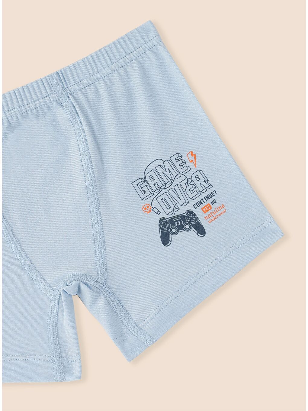 Yeşil Erkek Çocuk Organik Pamuklu Elastanlı Boxer Game Over 6 lı Paket-2