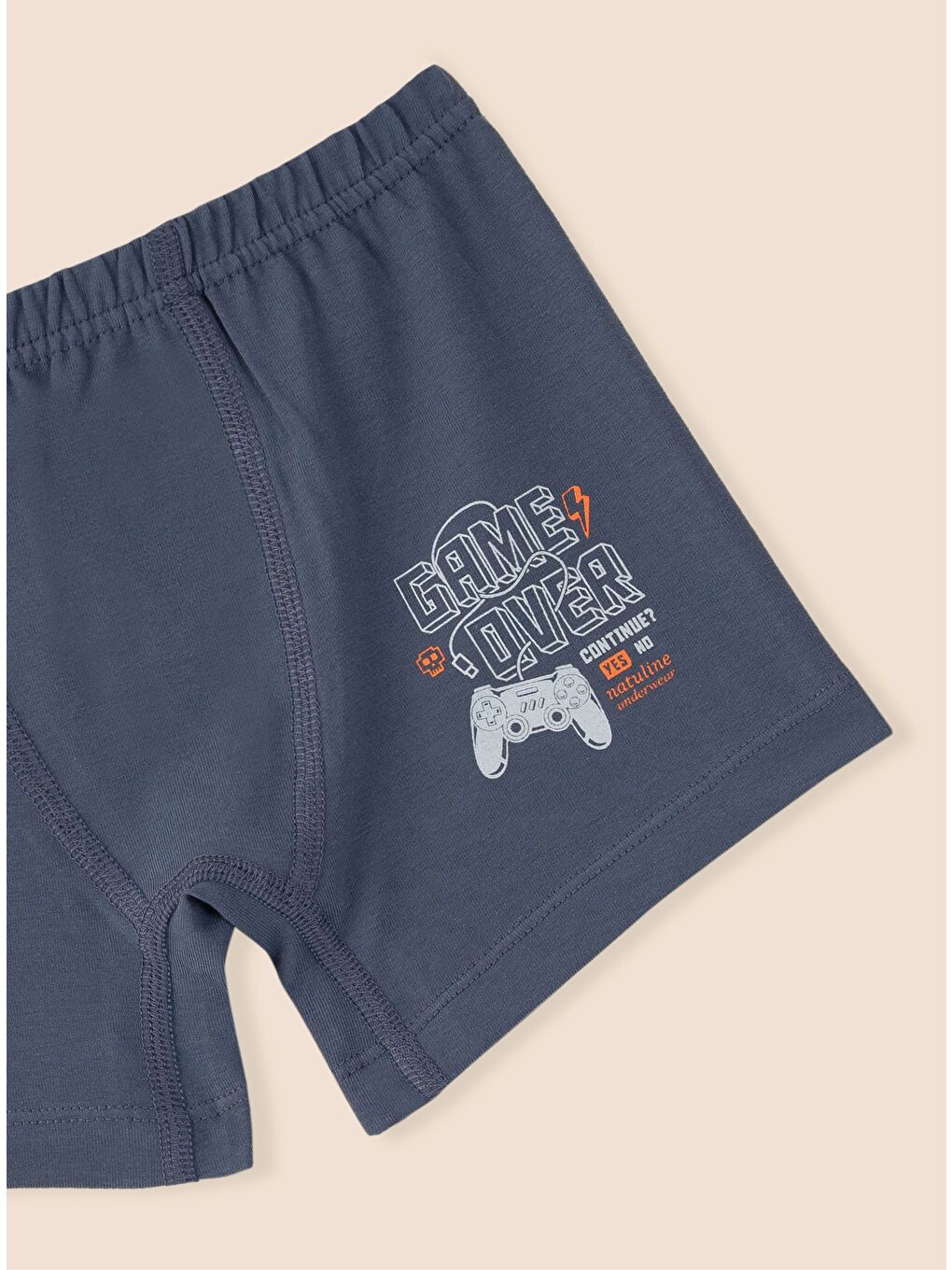 Yeşil Erkek Çocuk Organik Pamuklu Elastanlı Boxer Game Over 6 lı Paket-6