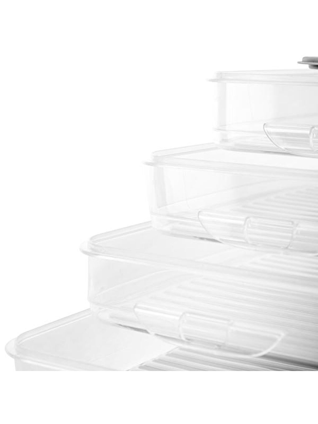 Renksiz Easy Click 5 Parça Saklama Kabı - Şeffaf - 750 ml-2