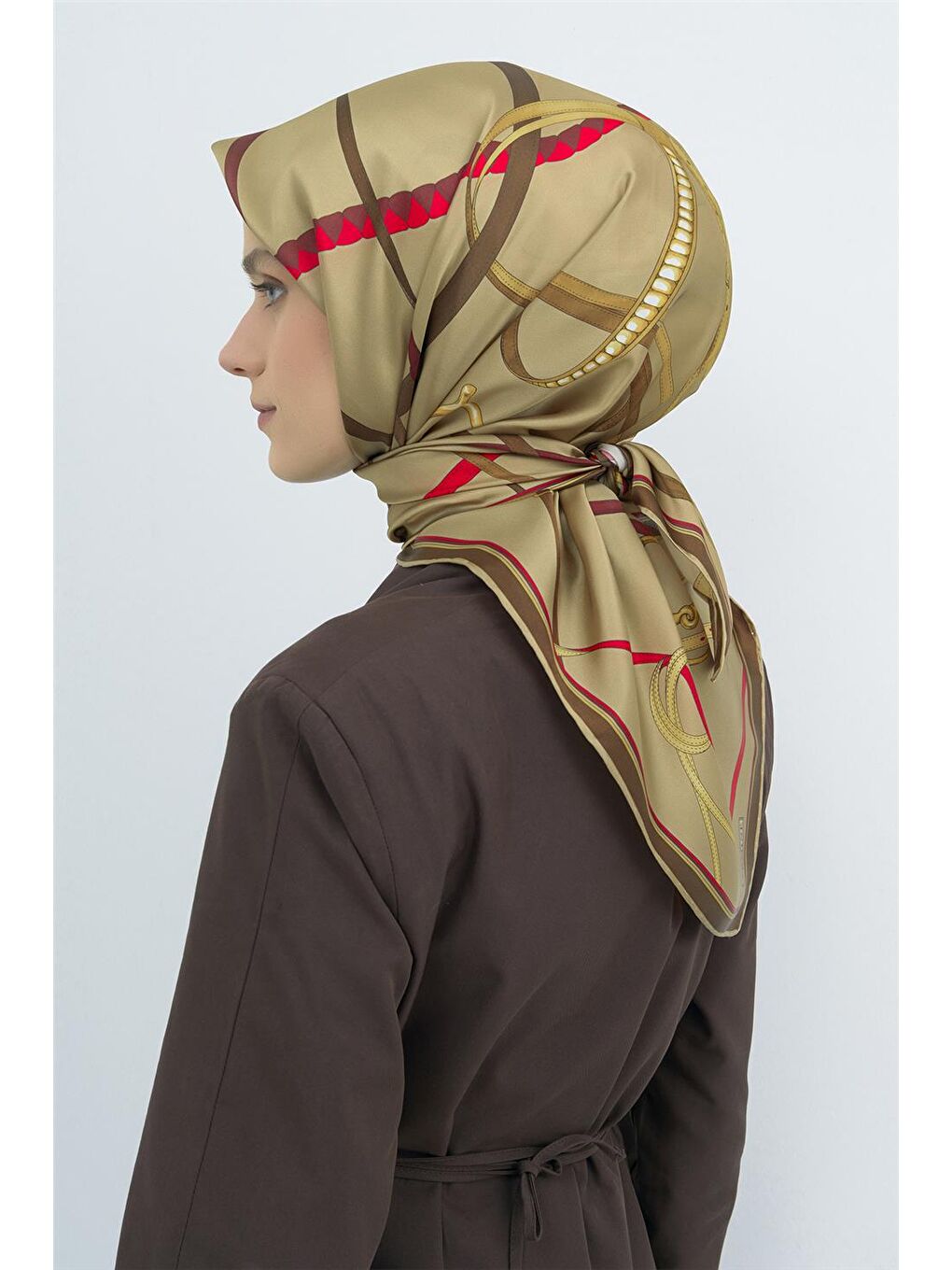 Yeşil Saf İpek Twill Eşarp 9517D 52-3