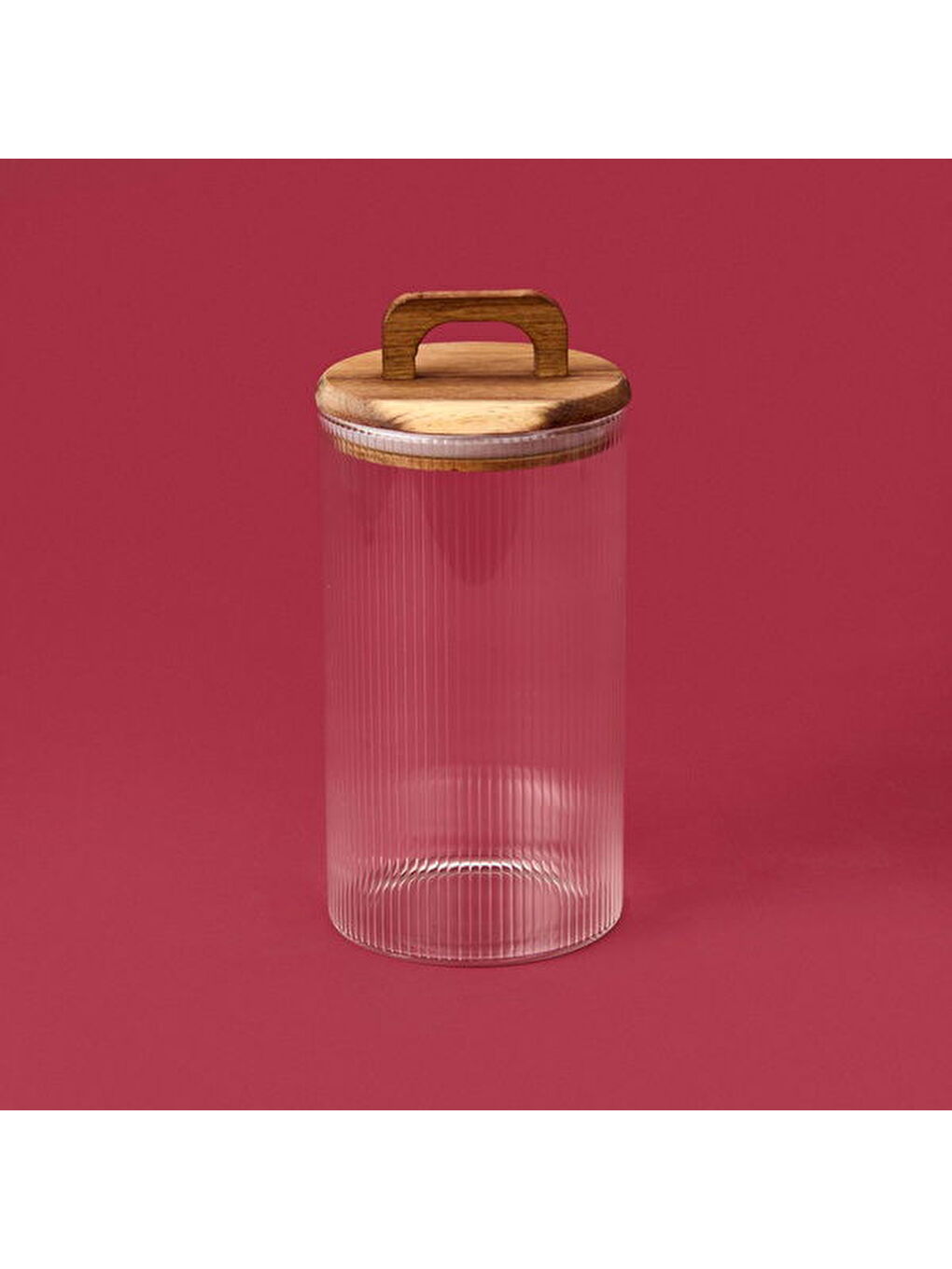 Akasya Kapaklı Cam Erzak Kabı - Kahverengi / Şeffaf - 1200 ml-2