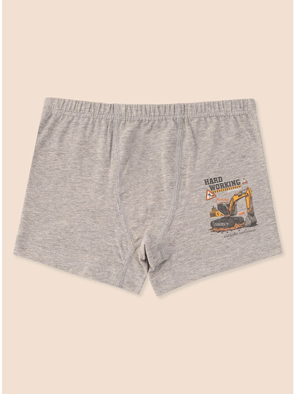 Lacivert Erkek Çocuk Organik Pamuklu Elastanlı Boxer Hard Working 6 lı Paket-4