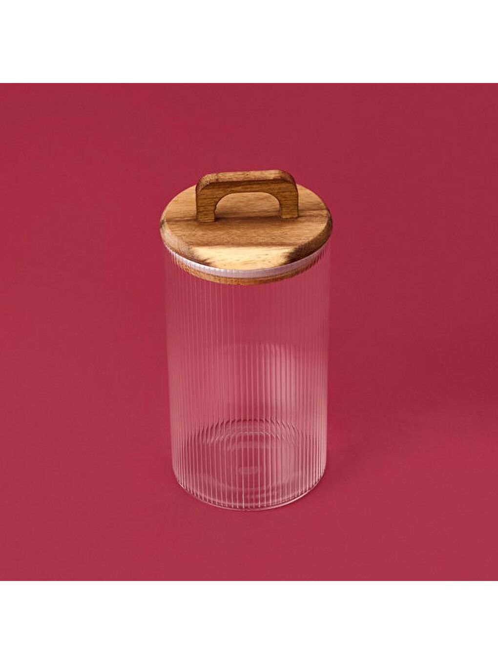 Akasya Kapaklı Cam Erzak Kabı - Kahverengi / Şeffaf - 1200 ml-3