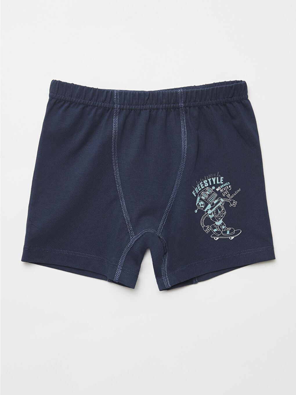 Yeşil Erkek Çocuk Organik Pamuklu Elastanlı Boxer Freestyle Robot 4 lü Paket-2