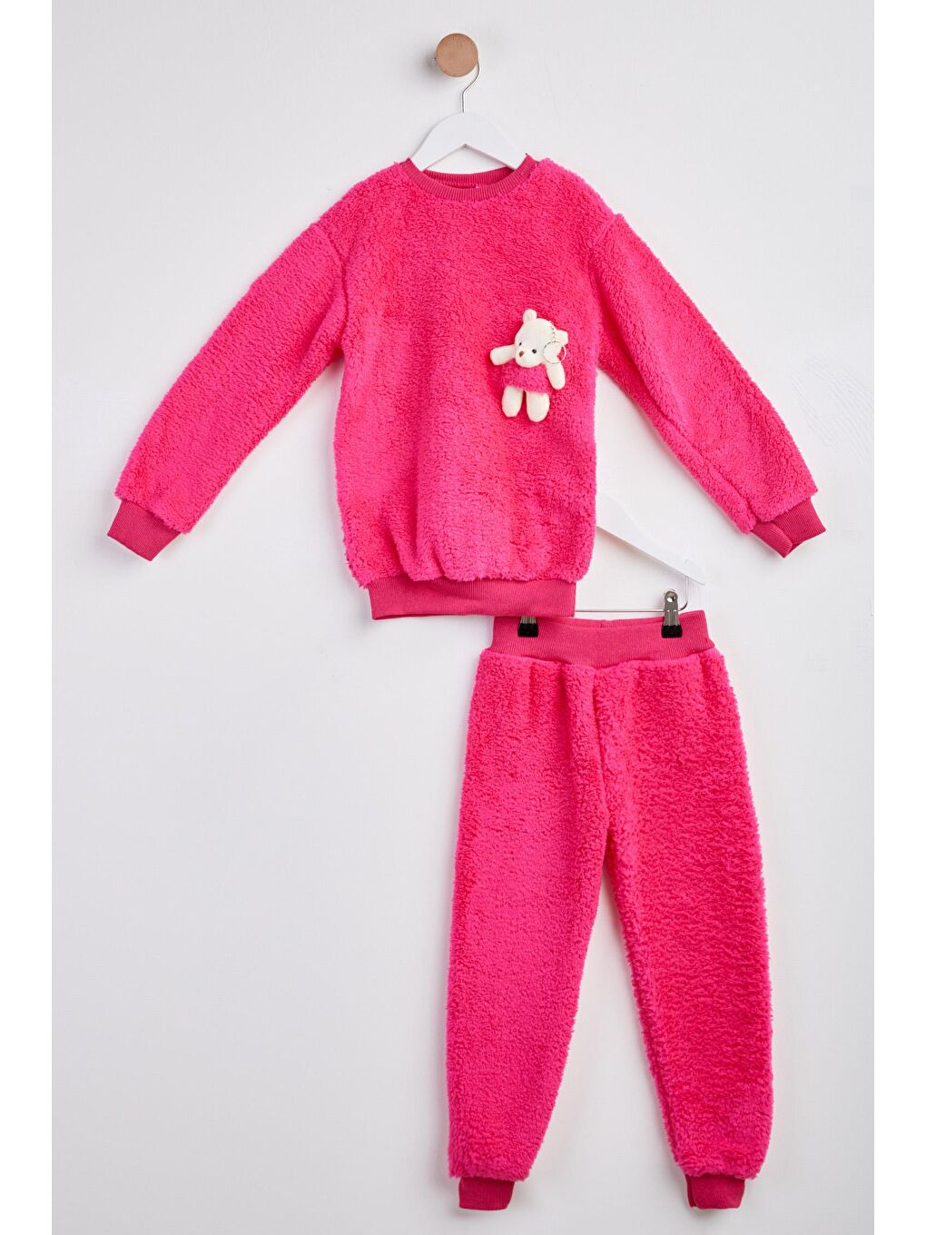 Erkek Çocuk Fuşya Peluş Takım - 24223