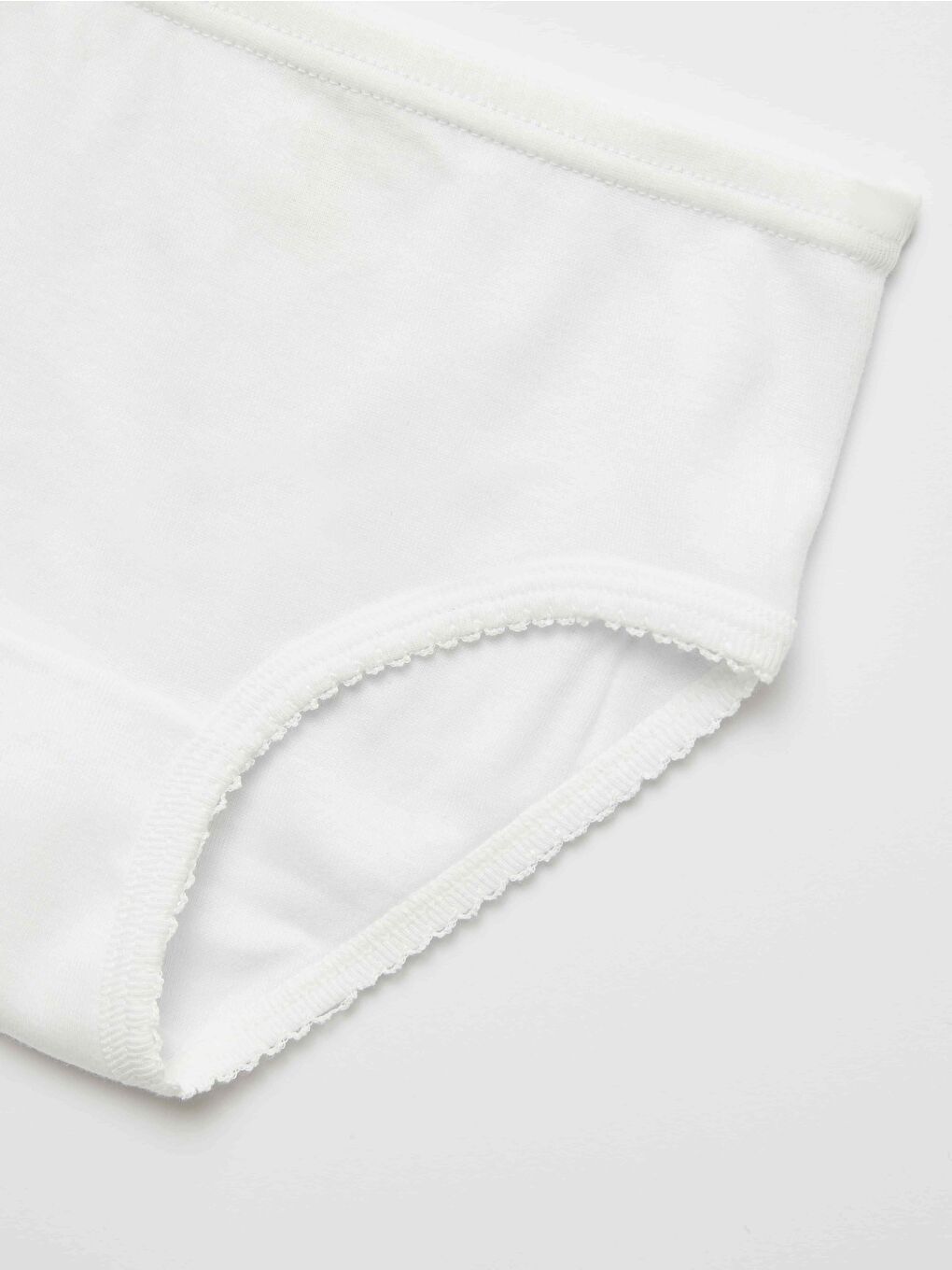 Beyaz Kız Çocuk Organik Pamuklu Ribana Kroşatalı Külot 6'lı Paket-1