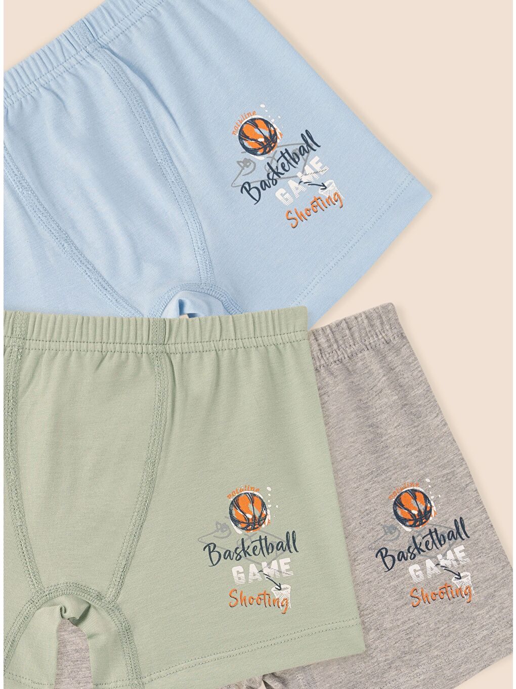 Mavi Erkek Çocuk Organik Pamuklu Elastanlı Boxer Basketball Game 6'lı Paket-1