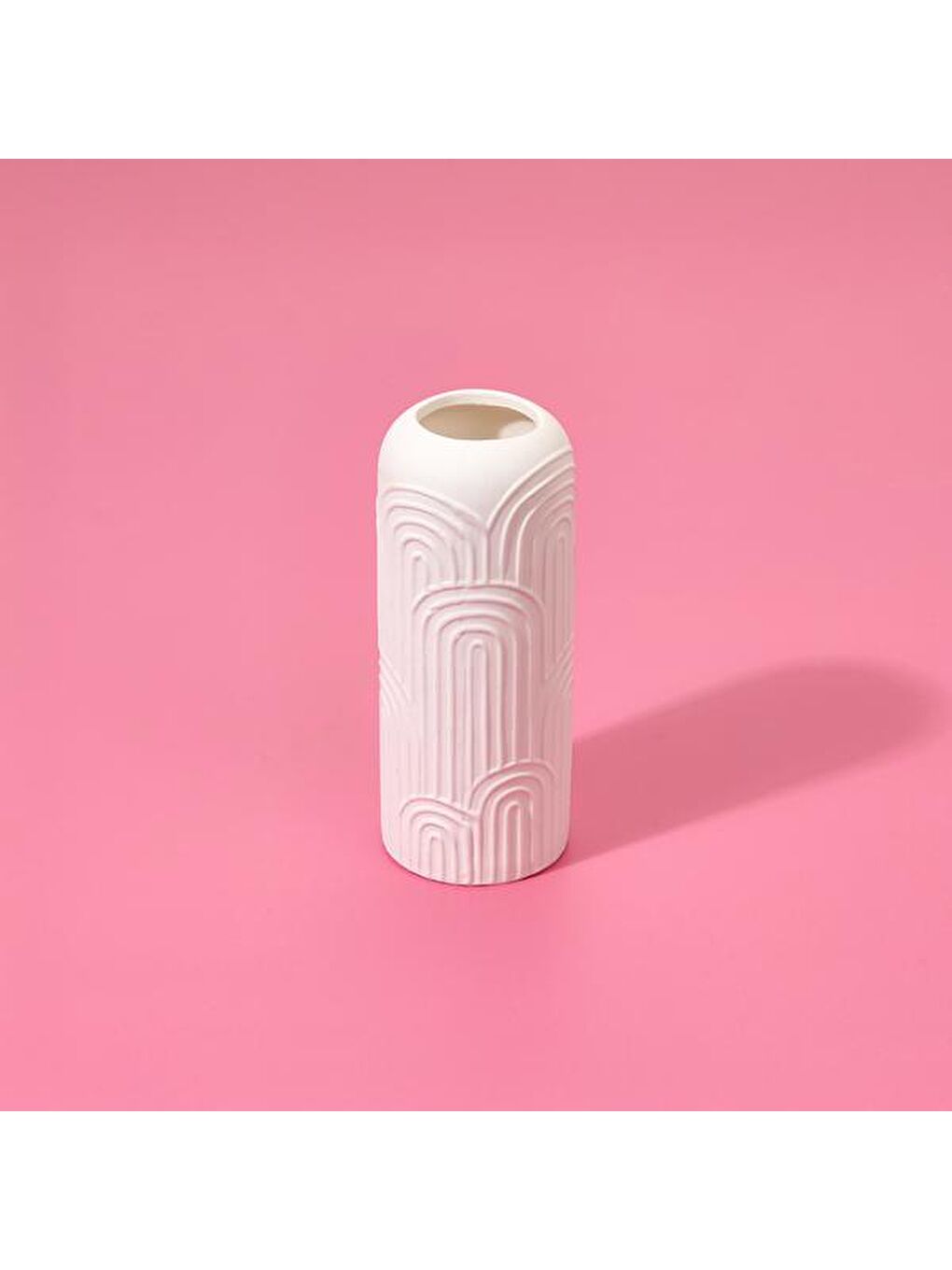 Bohem Porselen Vazo - Beyaz - 8,6x8,6x21 cm-2