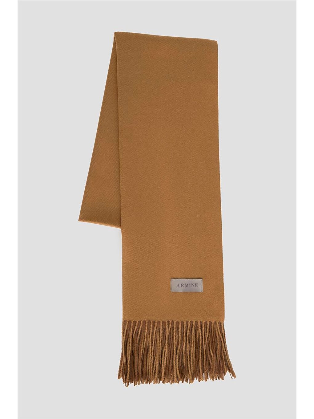 Kahverengi Püsküllü Akrilik Atkı Camel