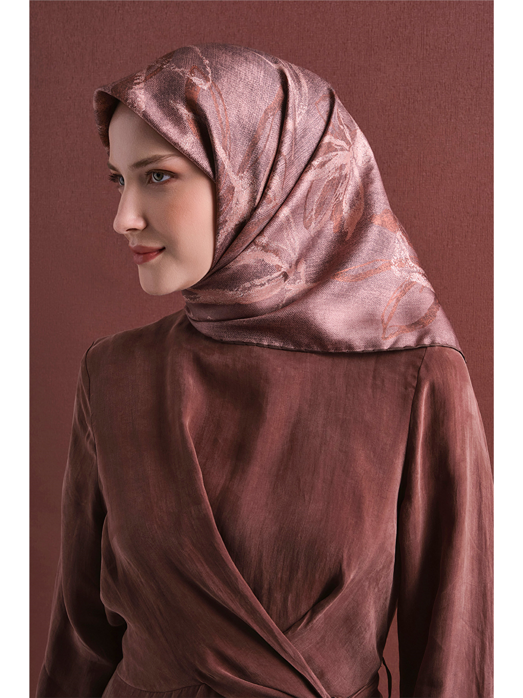 Pembe Saf İpek Twill Eşarp 9600d 36-2