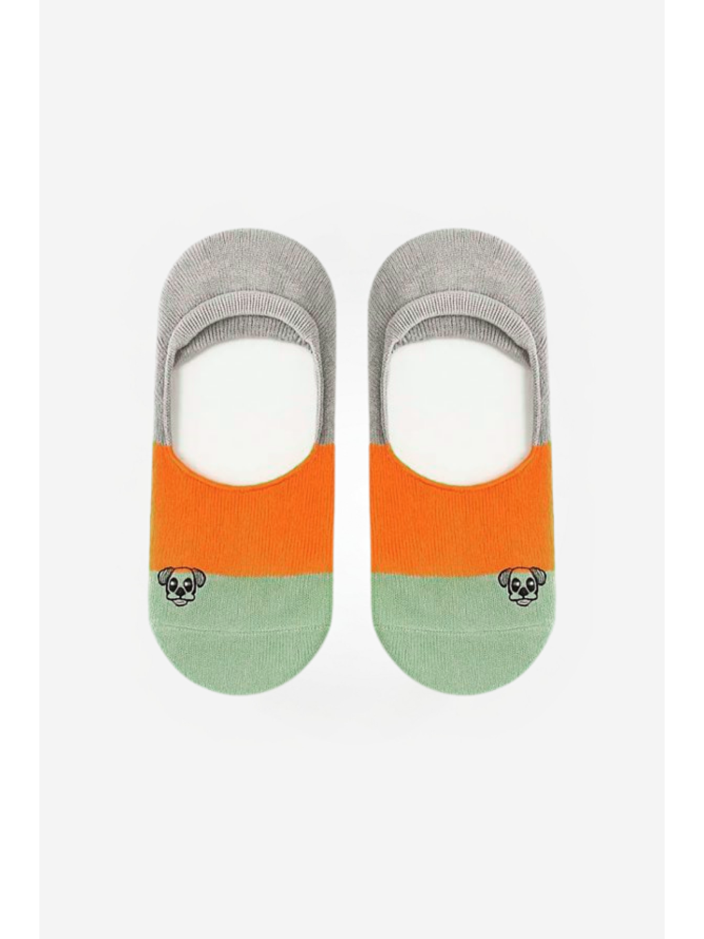 Turuncu Çocuk Köpek Desenli Görünmez Babet Çorap