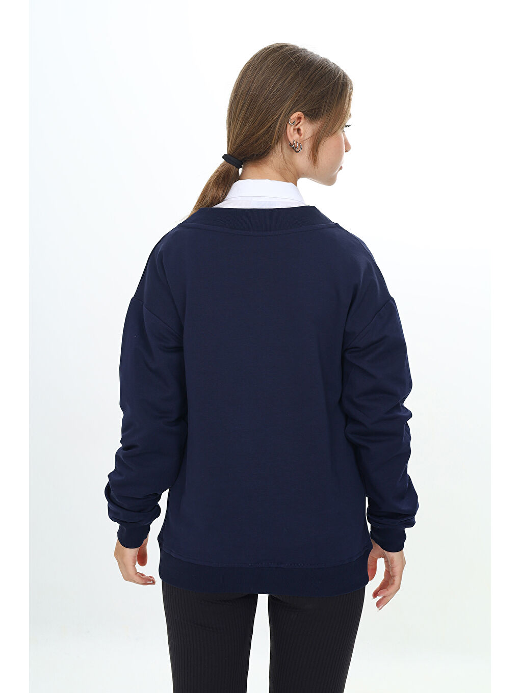 Lacivert Kız Çocuk Okul Hırka-3