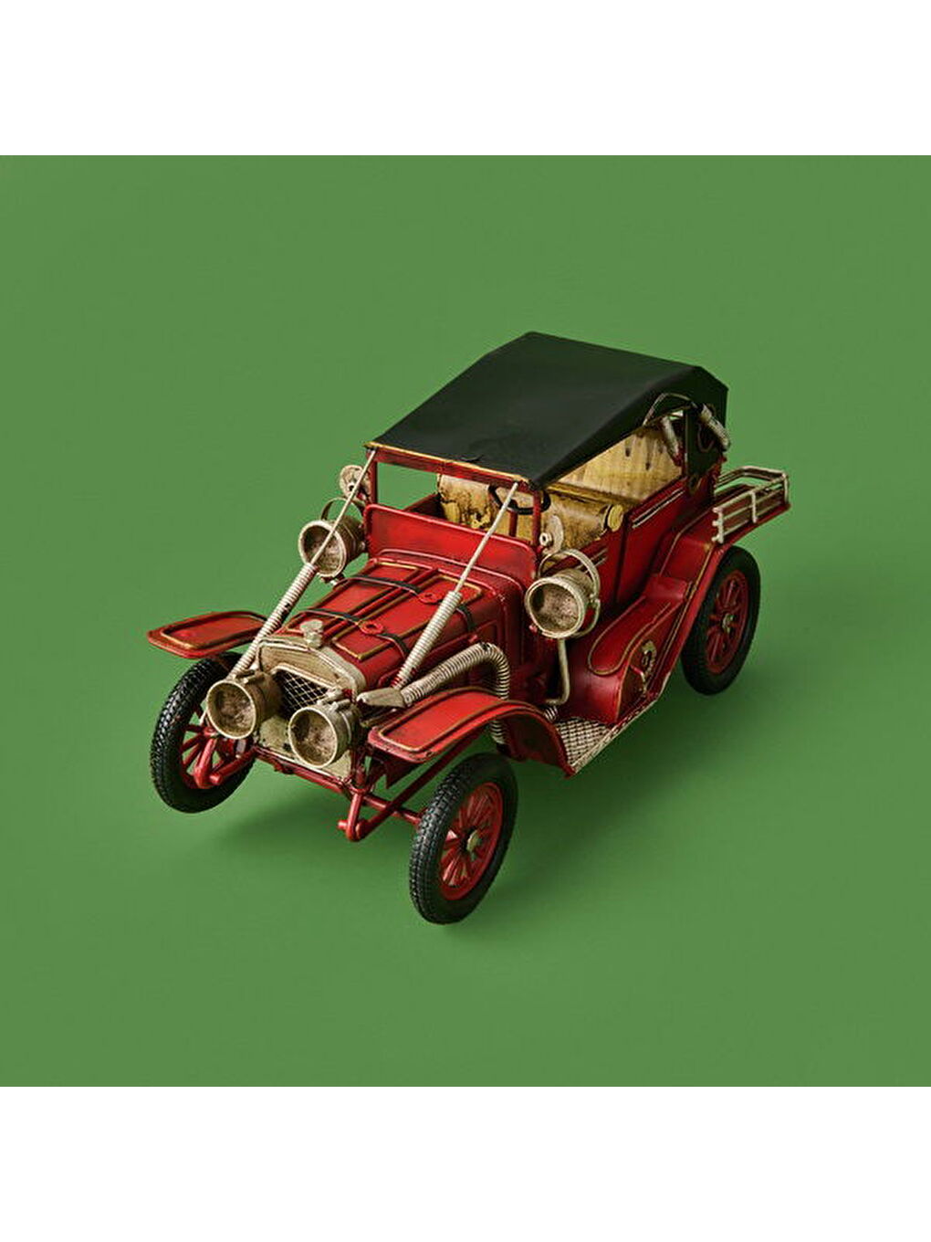 Dekoratif Metal Araba - Kırmızı - 24x12 cm