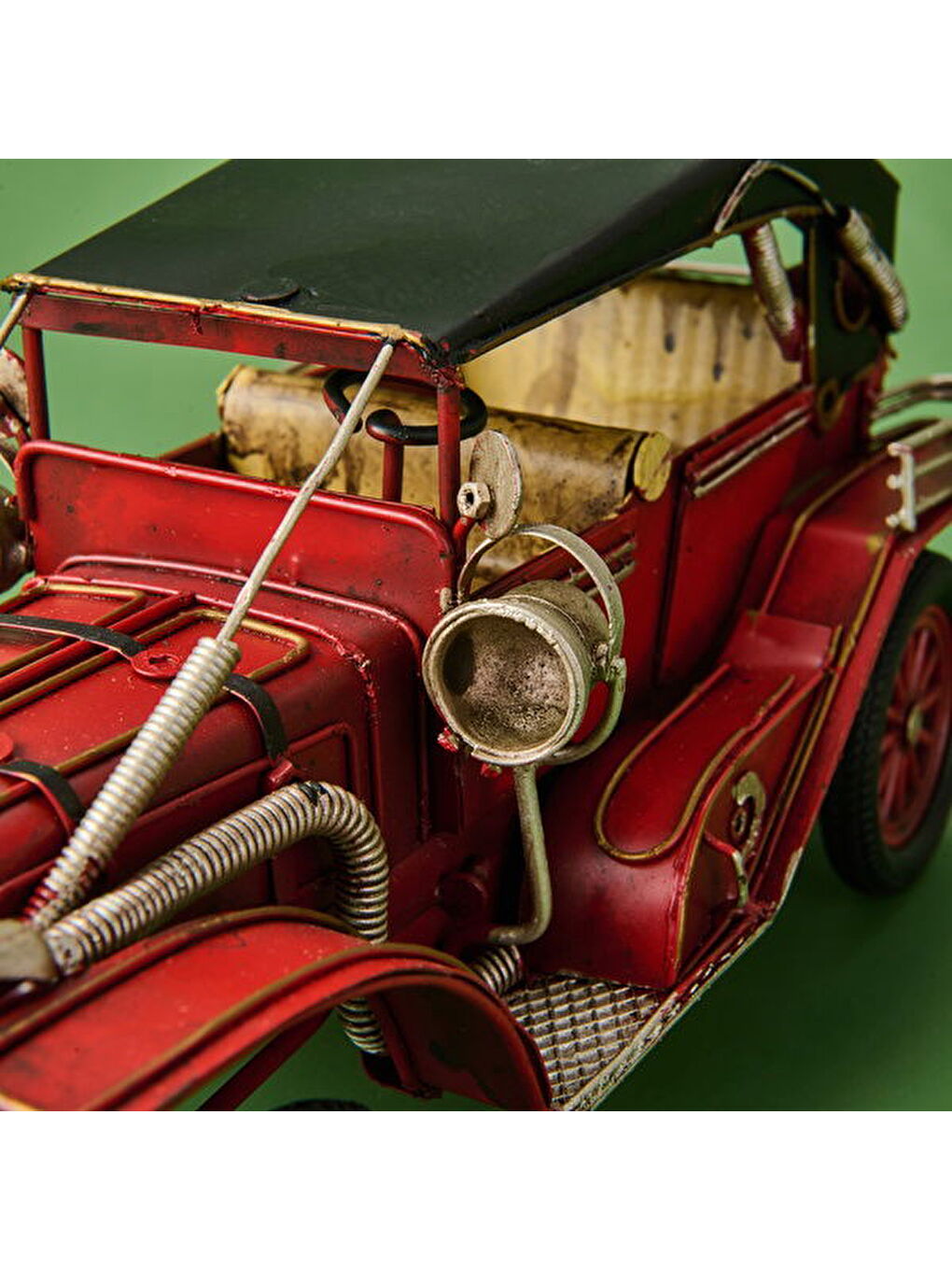 Dekoratif Metal Araba - Kırmızı - 24x12 cm-3