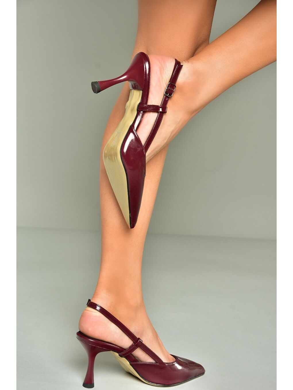 U4804411 Bordo Kadın Topuklu Ayakkabı-4