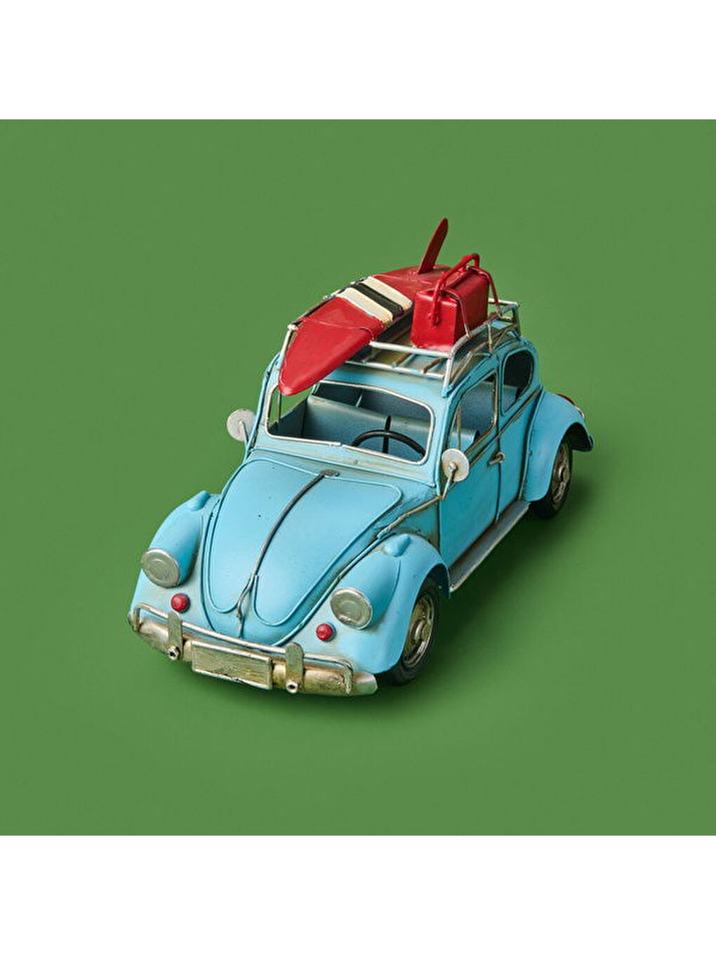 Dekoratif Metal Araba - Mavi - 32x14 cm
