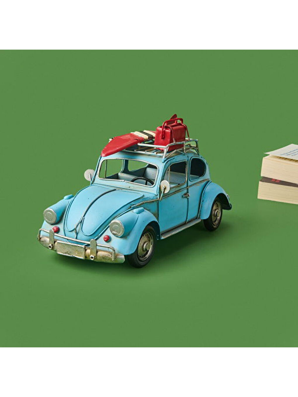 Dekoratif Metal Araba - Mavi - 32x14 cm-2