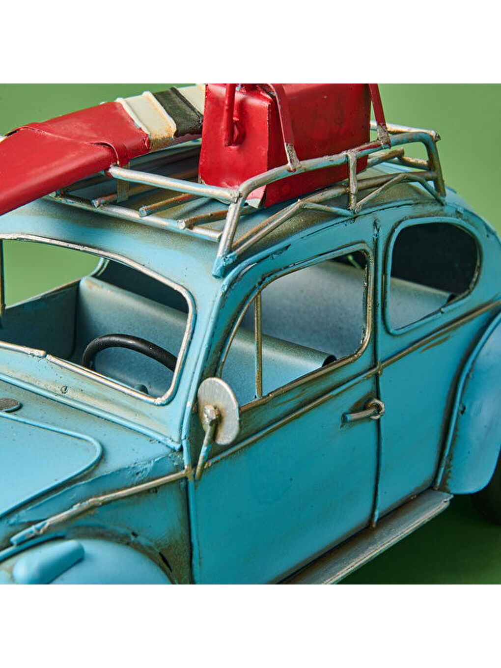 Dekoratif Metal Araba - Mavi - 32x14 cm-3
