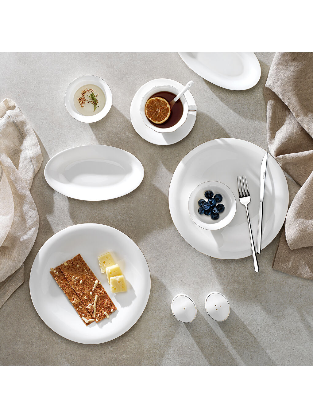 Beyaz Superfine Bone Elixir Kahvaltı Takımı 32 Parça-Gold