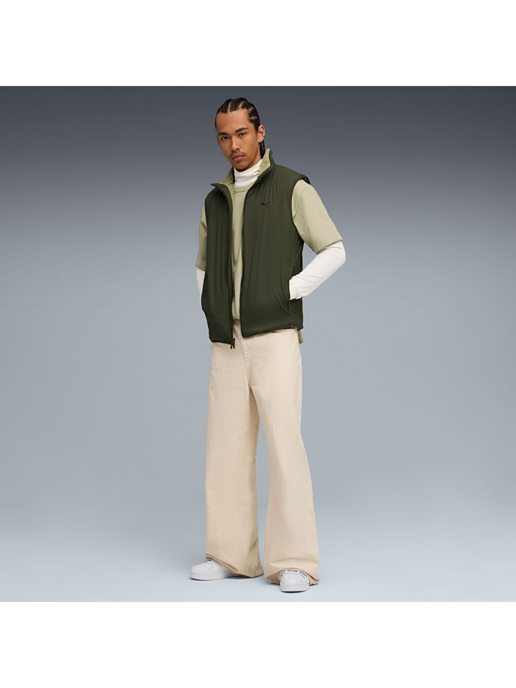 Karışık Erkek Çift Taraflı Sherpa Yelek-1