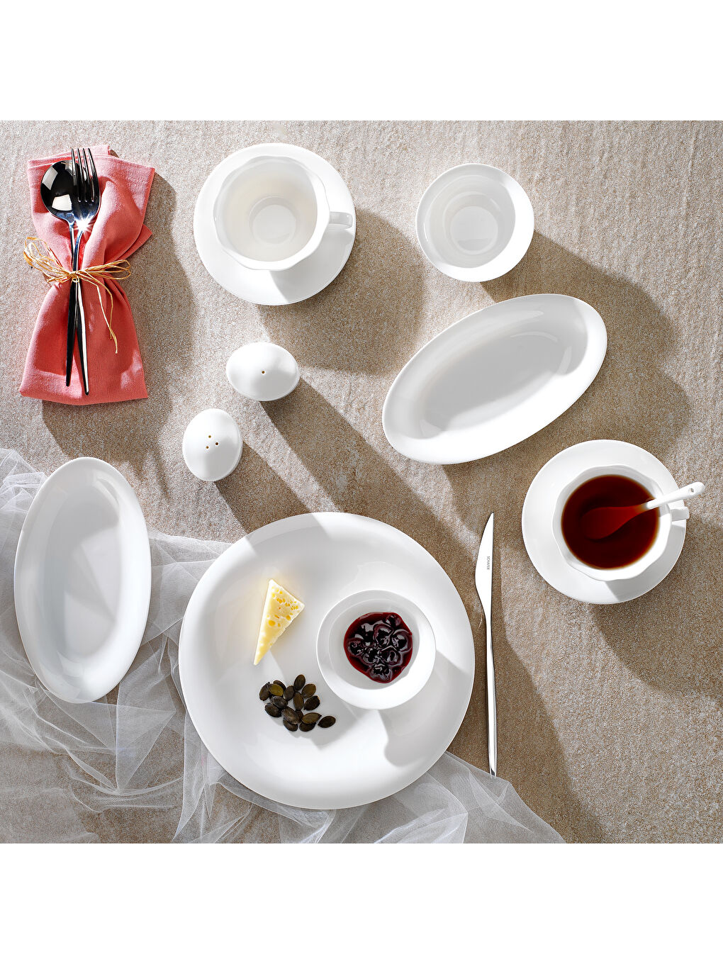 Superfine Bone Elixir Kahvaltı Takımı 32 Parça-Beyaz