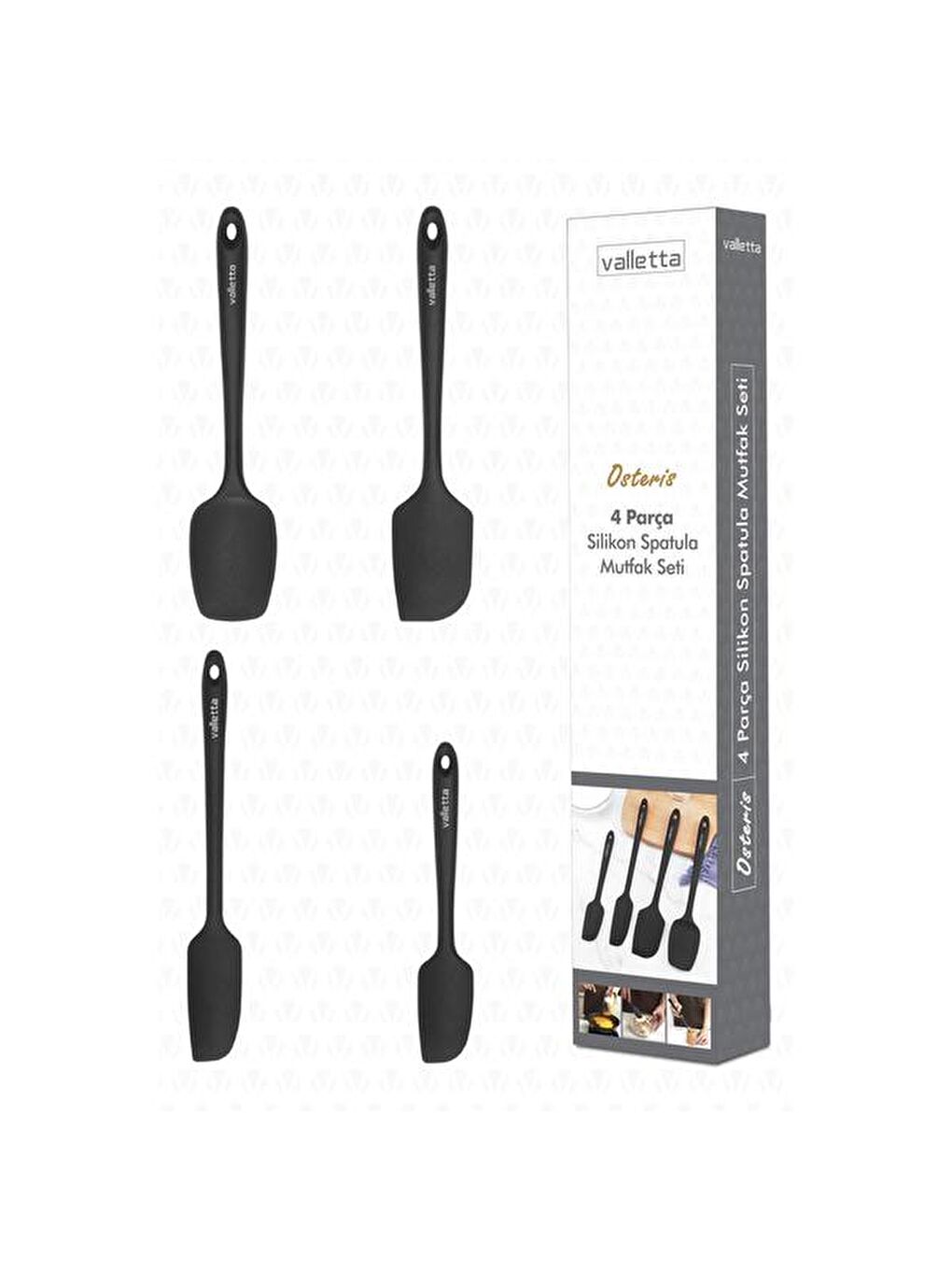 Osteris 4'lü Spatula Seti - Siyah-2