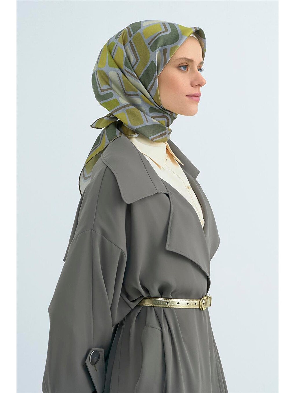 Yeşil Saf İpek Sura Eşarp 9504d 32