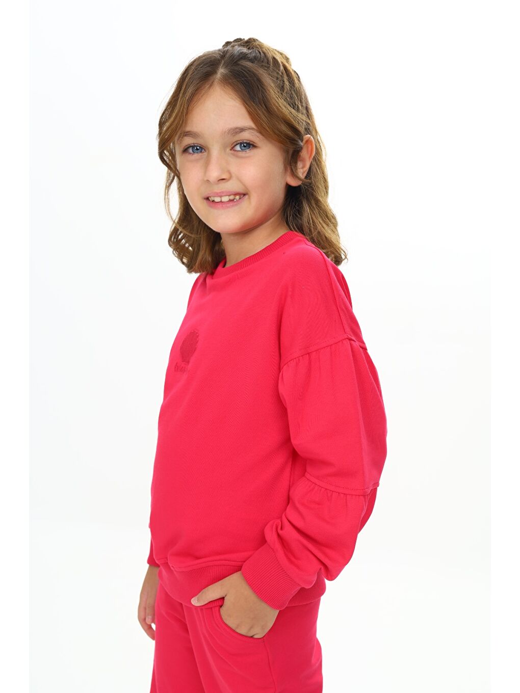 Fuşya Kız Çocuk Deniz Kabuğu Nakışlı Eşofman Takım-4