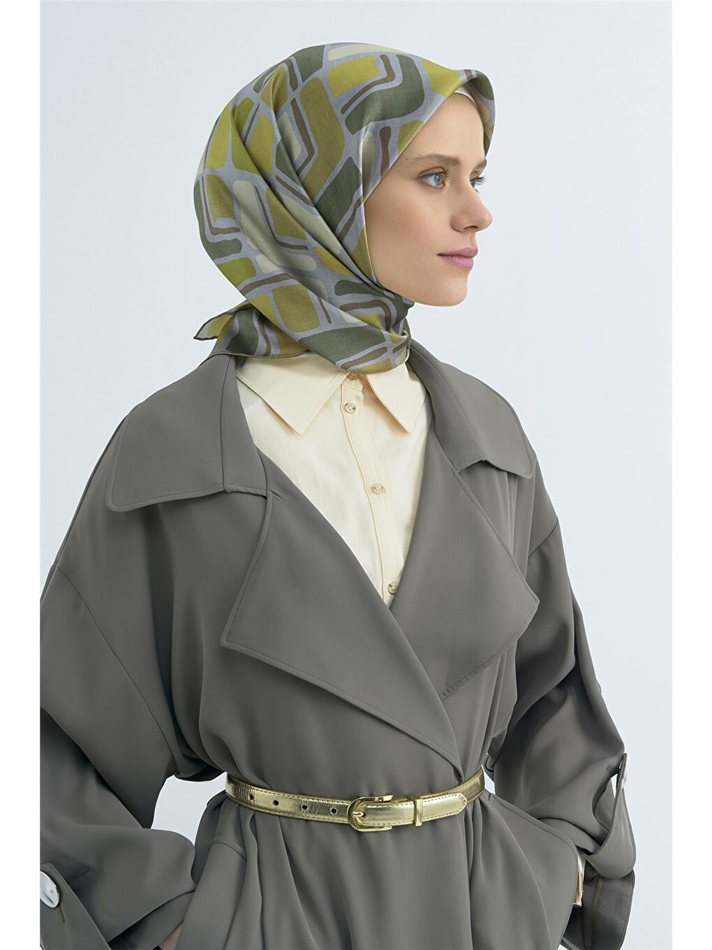 Yeşil Saf İpek Sura Eşarp 9504d 32-1