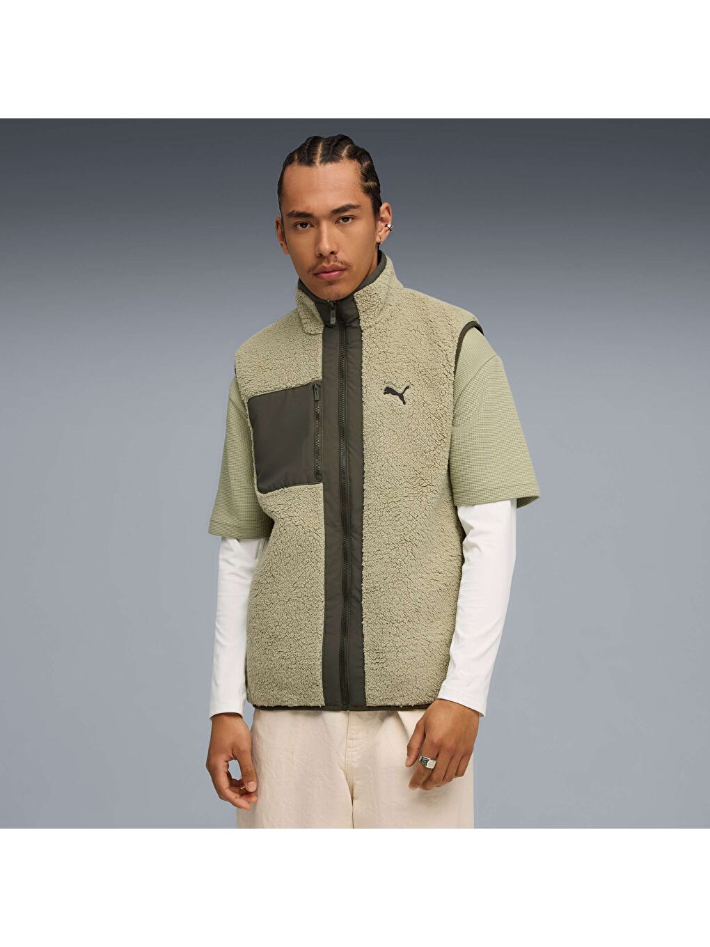 Karışık Erkek Çift Taraflı Sherpa Yelek-4