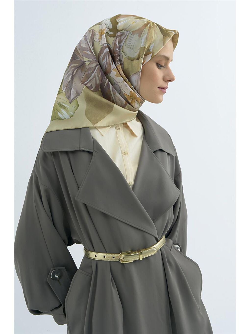 Yeşil Saf İpek Sura Eşarp 9529D 32