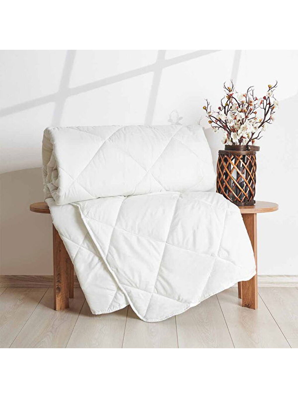 Tek Kişilik Microfiber Yorgan - Beyaz - 155x215 cm