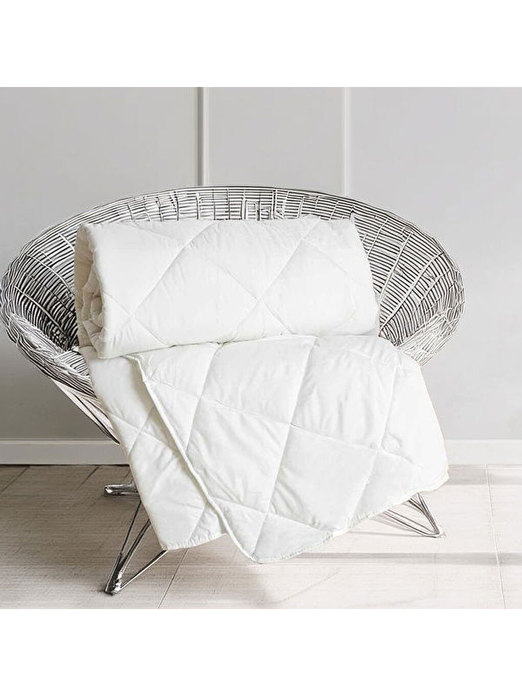 Tek Kişilik Microfiber Yorgan - Beyaz - 155x215 cm-1