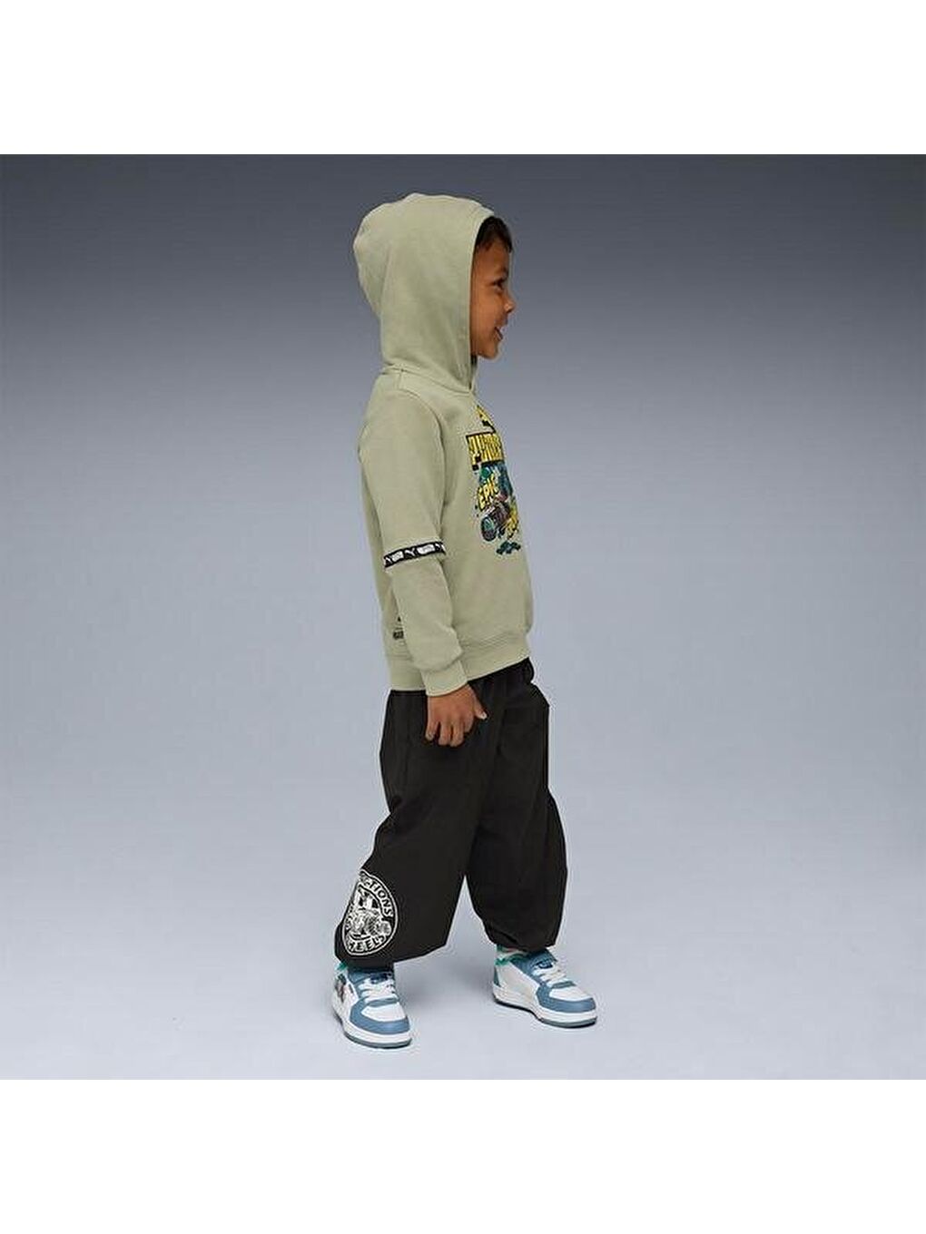 Hot Wheels Çocuk Haki Kapüşonlu Sweatshirt