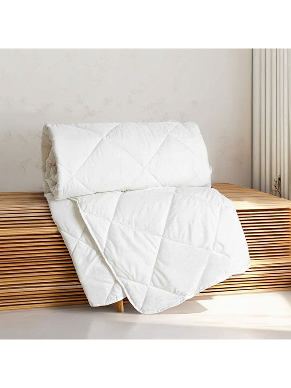 Tek Kişilik Microfiber Yorgan - Beyaz - 155x215 cm-2