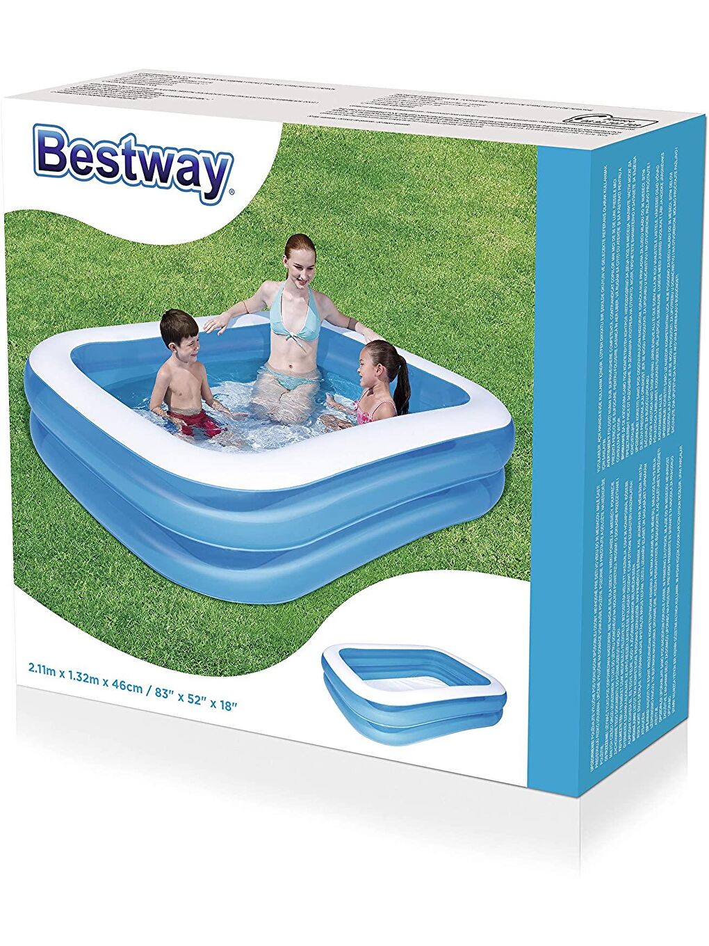 Dikdörtgen Aile Boyu Şişme Havuz 211 x 132 x 46 cm KZL-BW12819 (GKO: 7538)