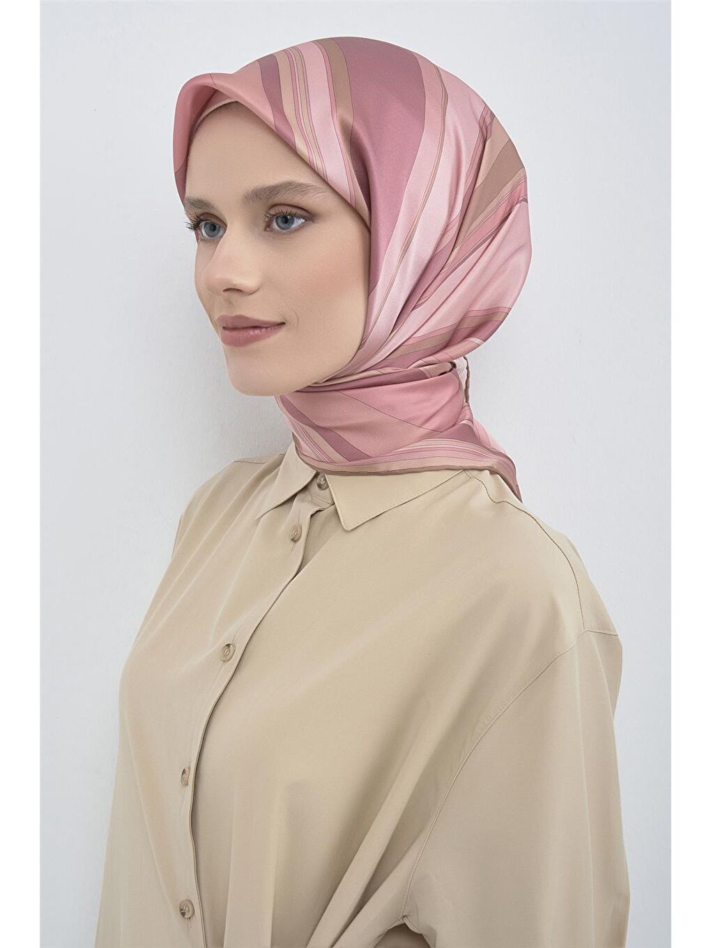 Pembe Saf İpek Sura Eşarp 9514D 05-1