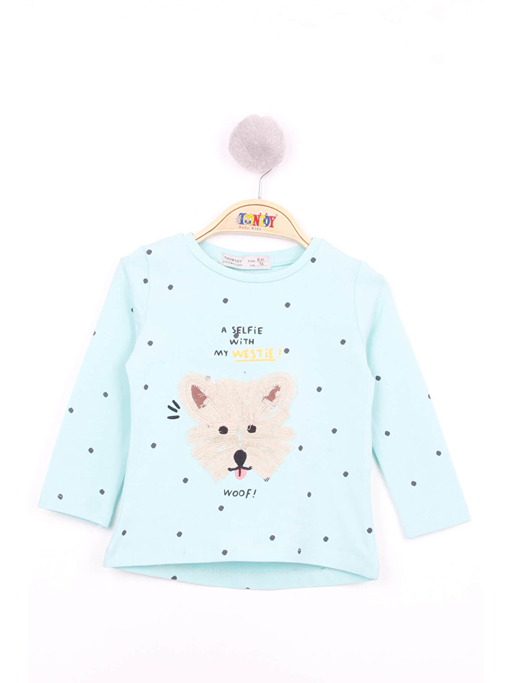 Yeşil Kız Bebek Köpek Nakışlı T-Shirt-2