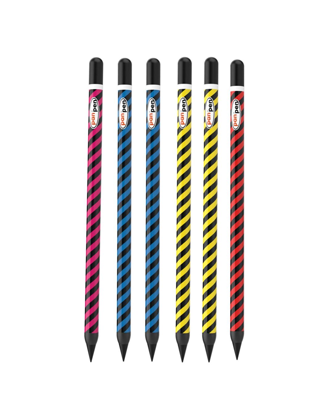 Panpen Çizgili Neon Serisi Bitmeyen Kurşun Kalem (PAN722) 6 Adet