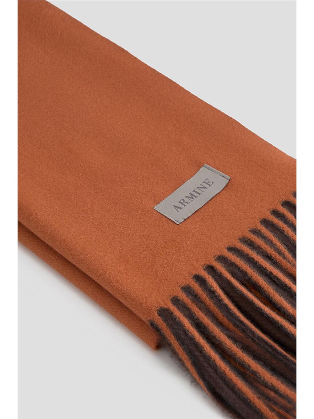 Püsküllü Akrilik Atkı Turuncu-1