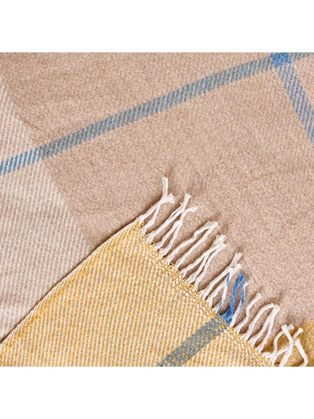 Skoç Çift Kişilik Battaniye - Bej - 200x220 cm-3