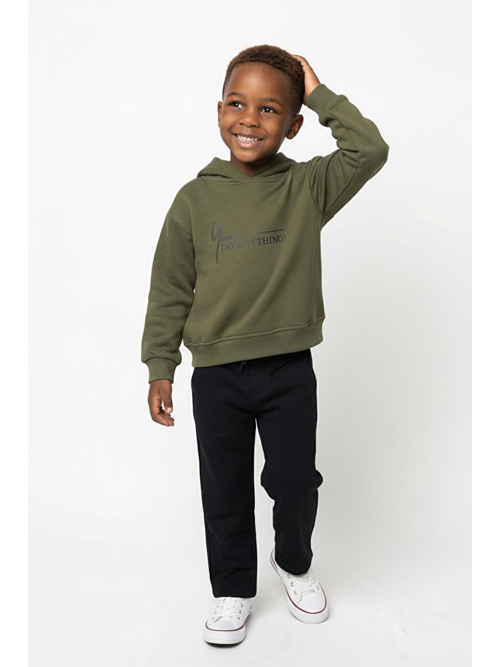 Haki Kapüşonlu Kuplu Sweat-2