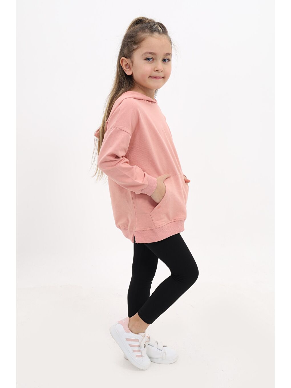 Mercan Kız Çocuk Nakışlı Taytlı Takım