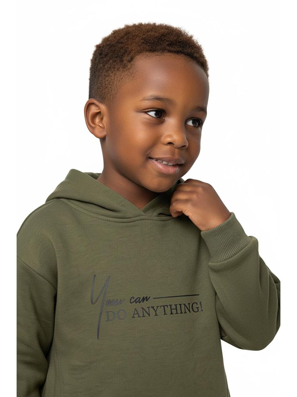 Haki Kapüşonlu Kuplu Sweat-4