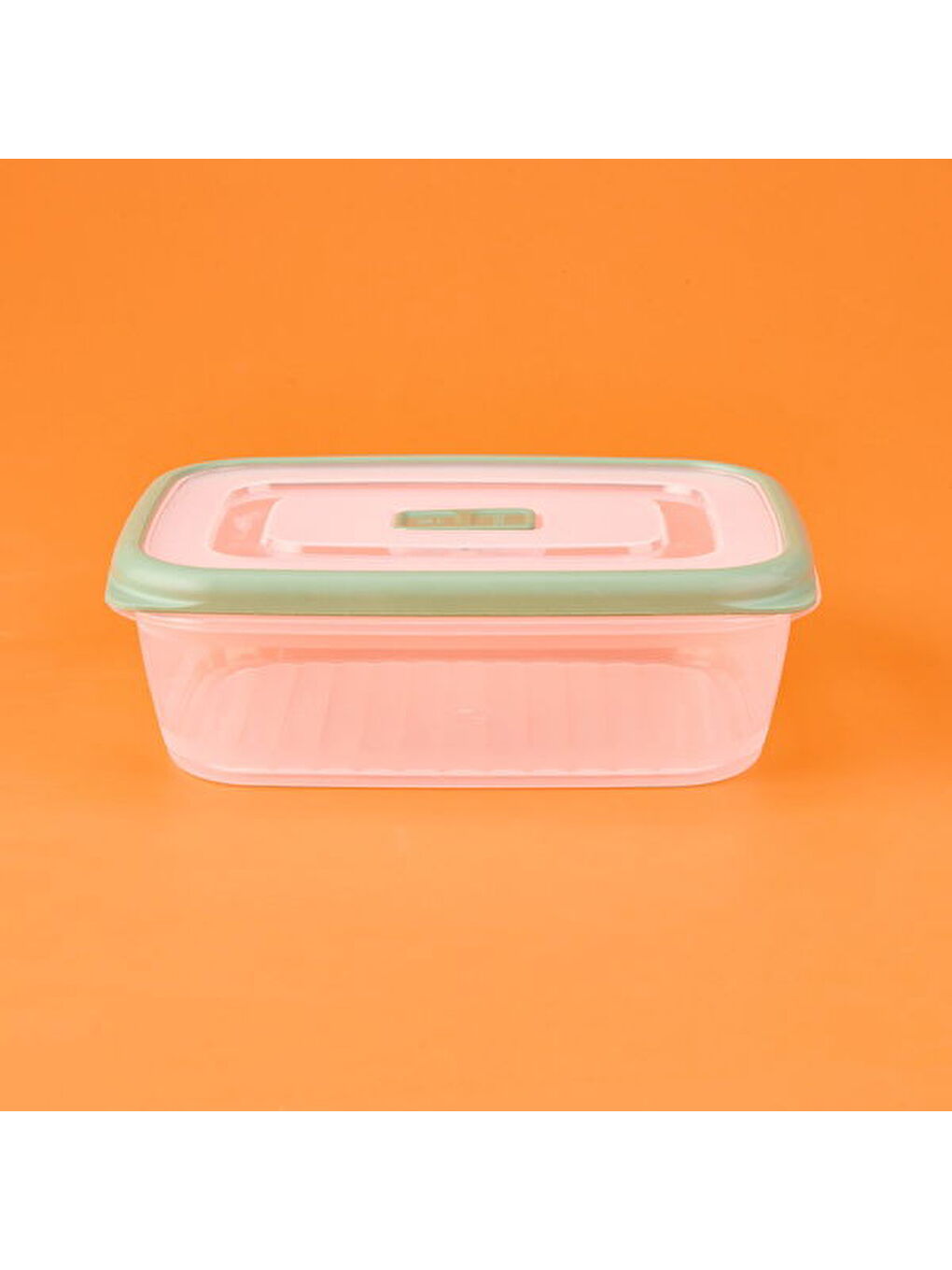 Renksiz Plastik Saklama Kabı - Şeffaf / Yeşil - 1 lt