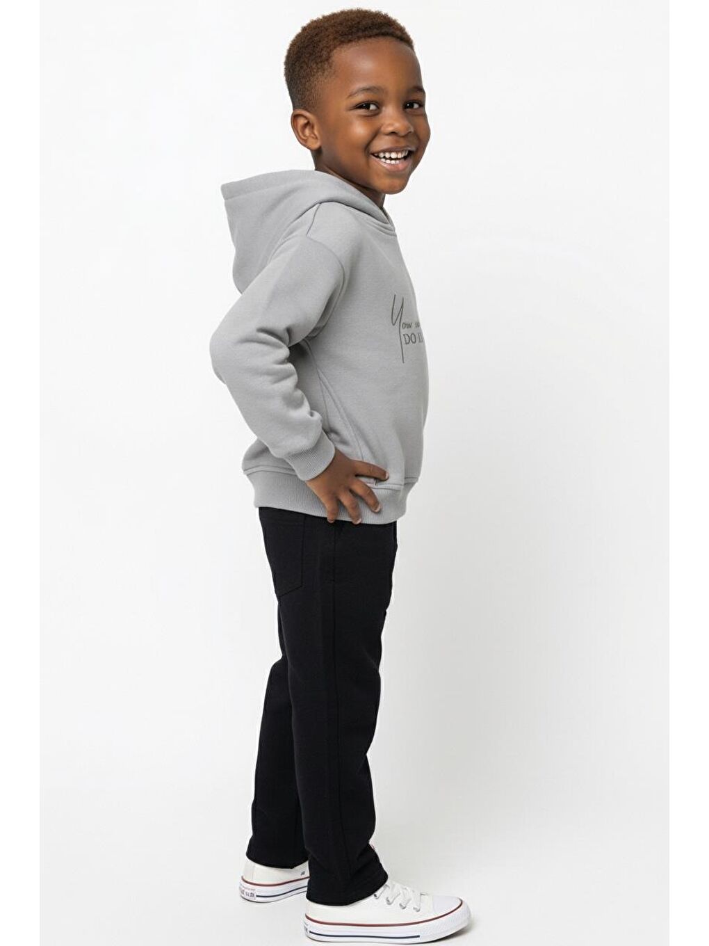 Gri Kapüşonlu Kuplu Sweat-1