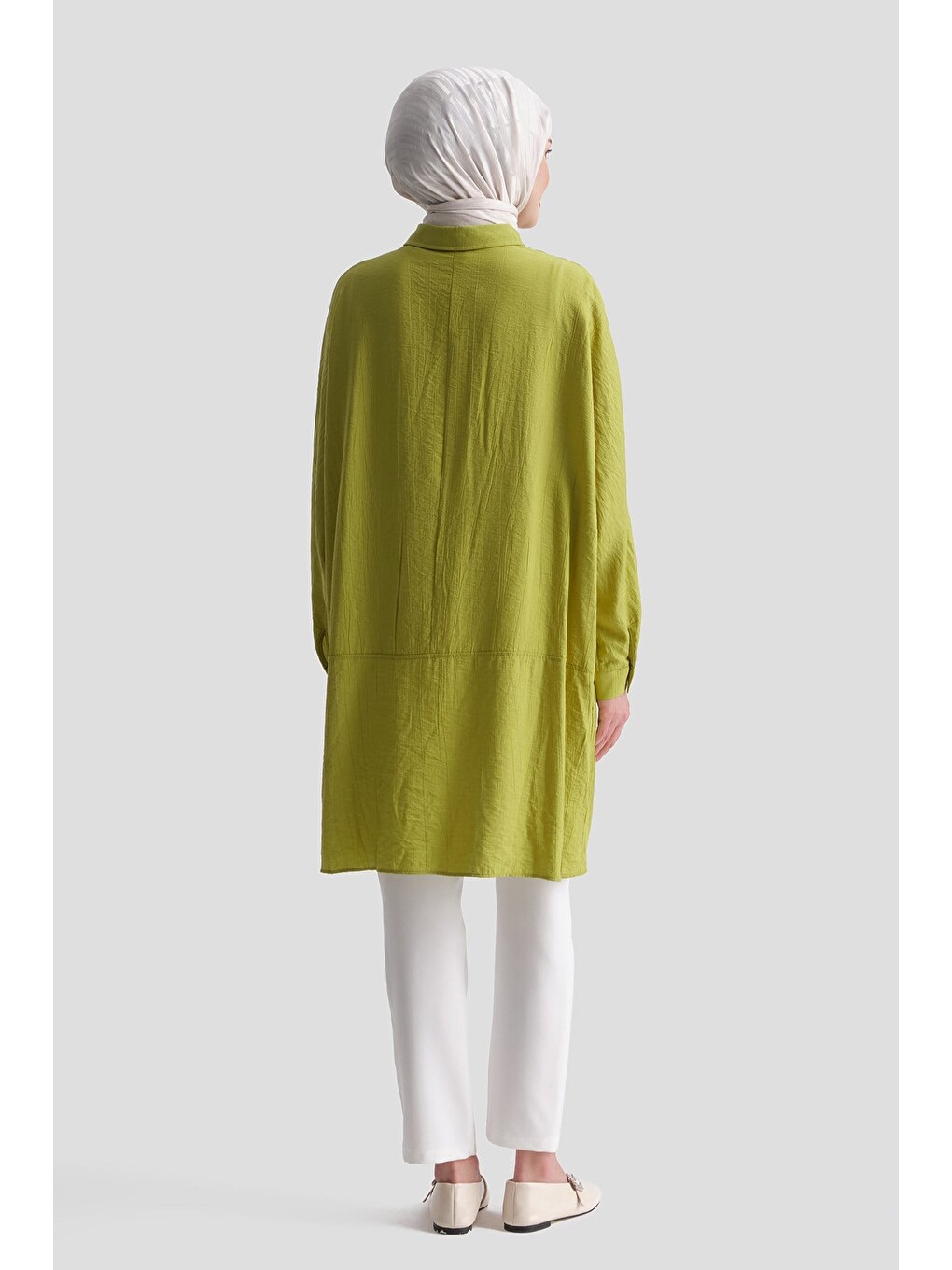 Rayon Karışımlı Tunik Yağ Yeşili-5